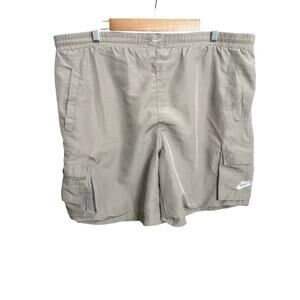 Nike Swim Sz L Shorts Light Orewood Brown Lined Pockets Stretch Comfort